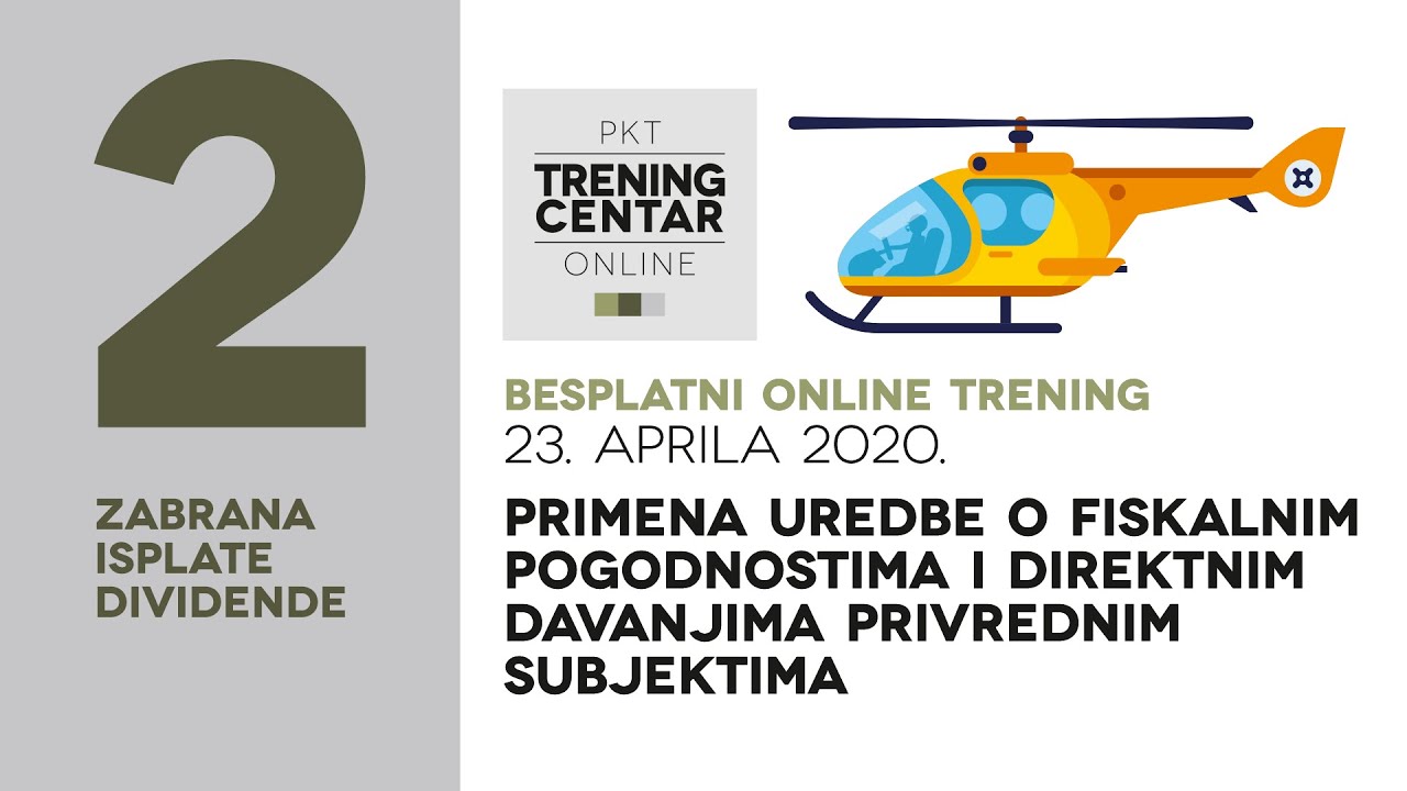 Primena Uredbe o fiskalnim pogodnostima i direktnim davanjima | 2. deo online treninga