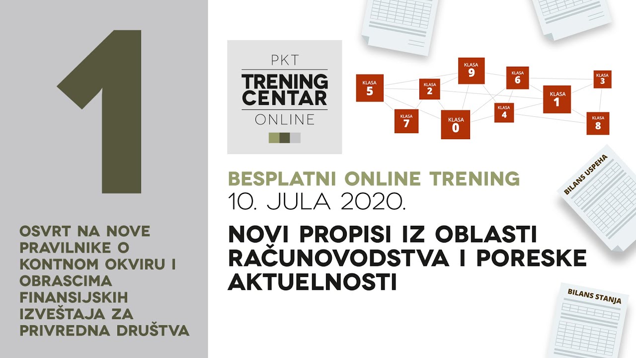 Novi propisi iz oblasti računovodstva i poreske aktuelnosti | 1. deo online treninga