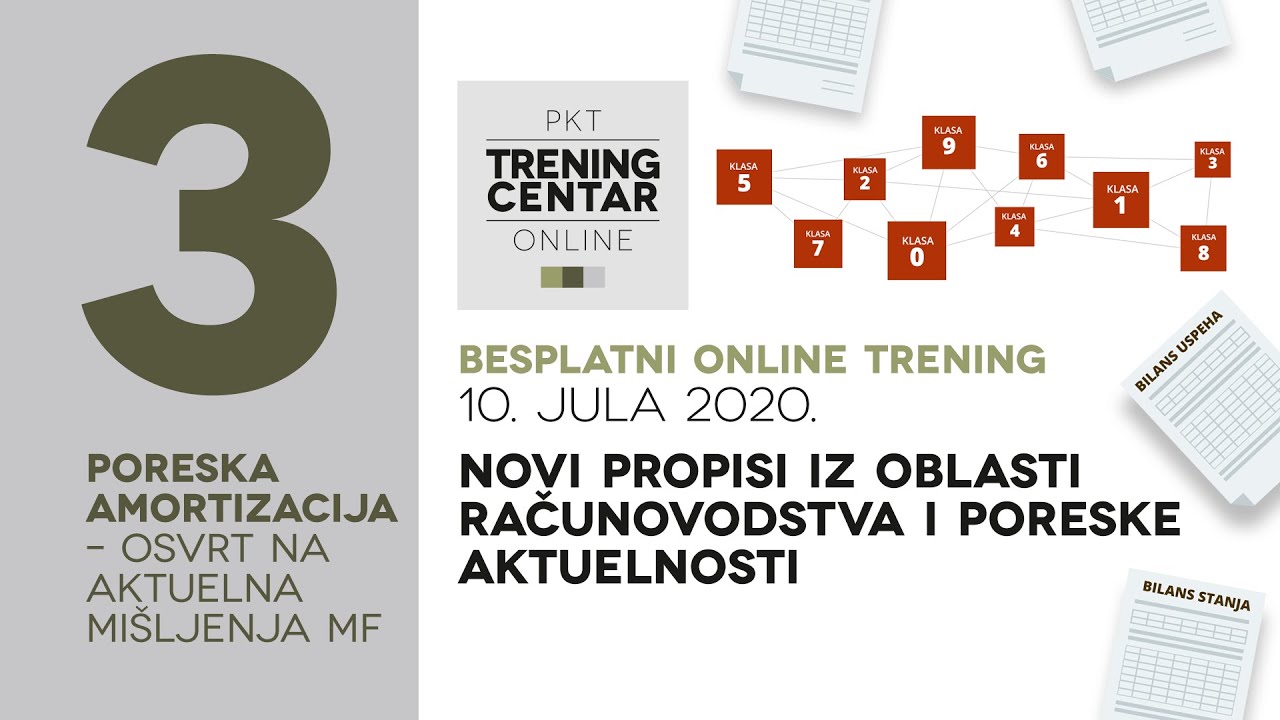 Novi propisi iz oblasti računovodstva i poreske aktuelnosti | 3. deo online treninga